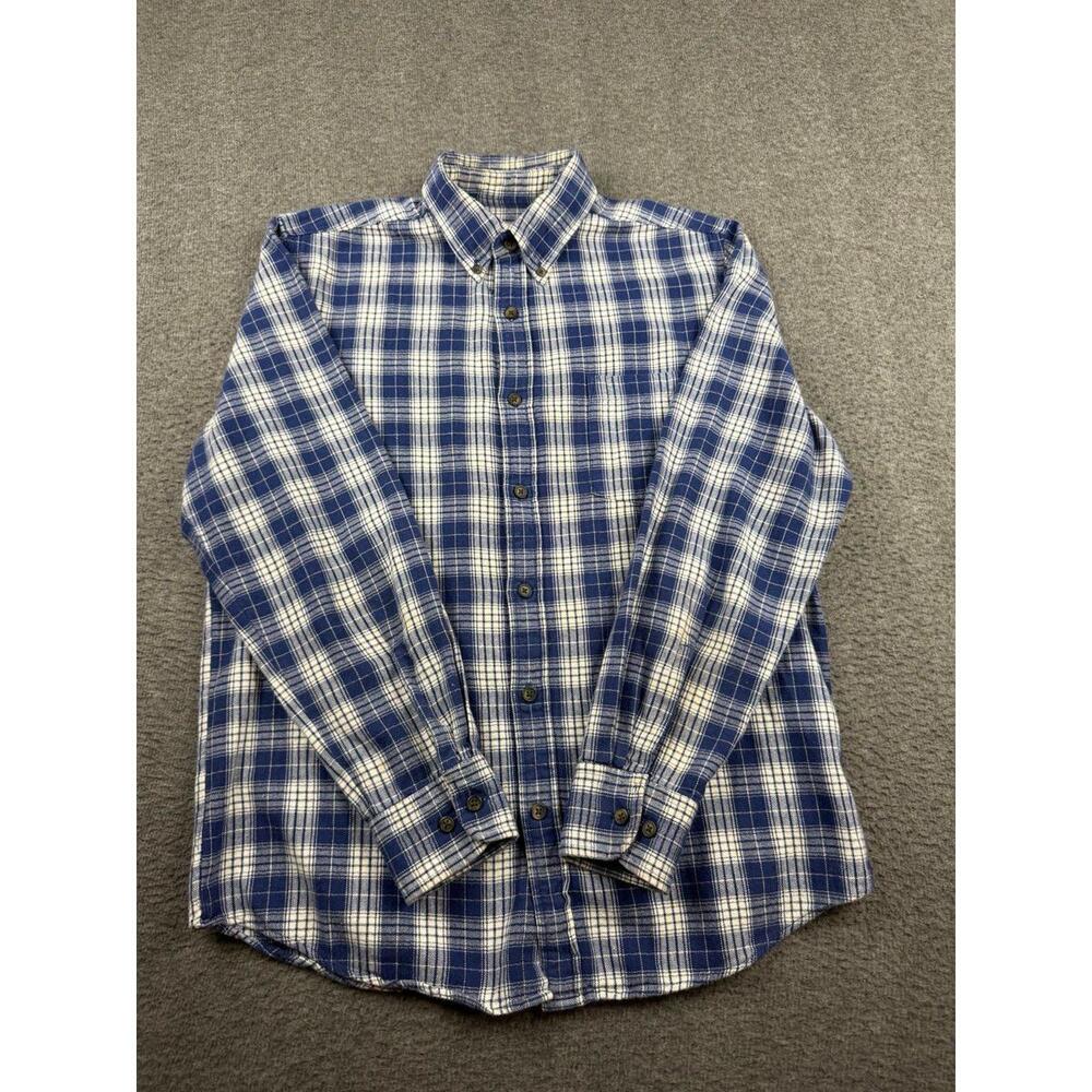 St. John's Bay Men's Small‎ Plaid Long Sleeve Button Up Shirt Classic Fit Pocket